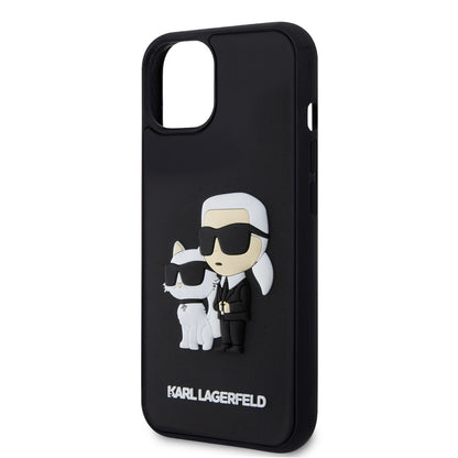 Karl Lagerfeld iPhone 15 Backcover - 3D Rubber - K&C - Zwart