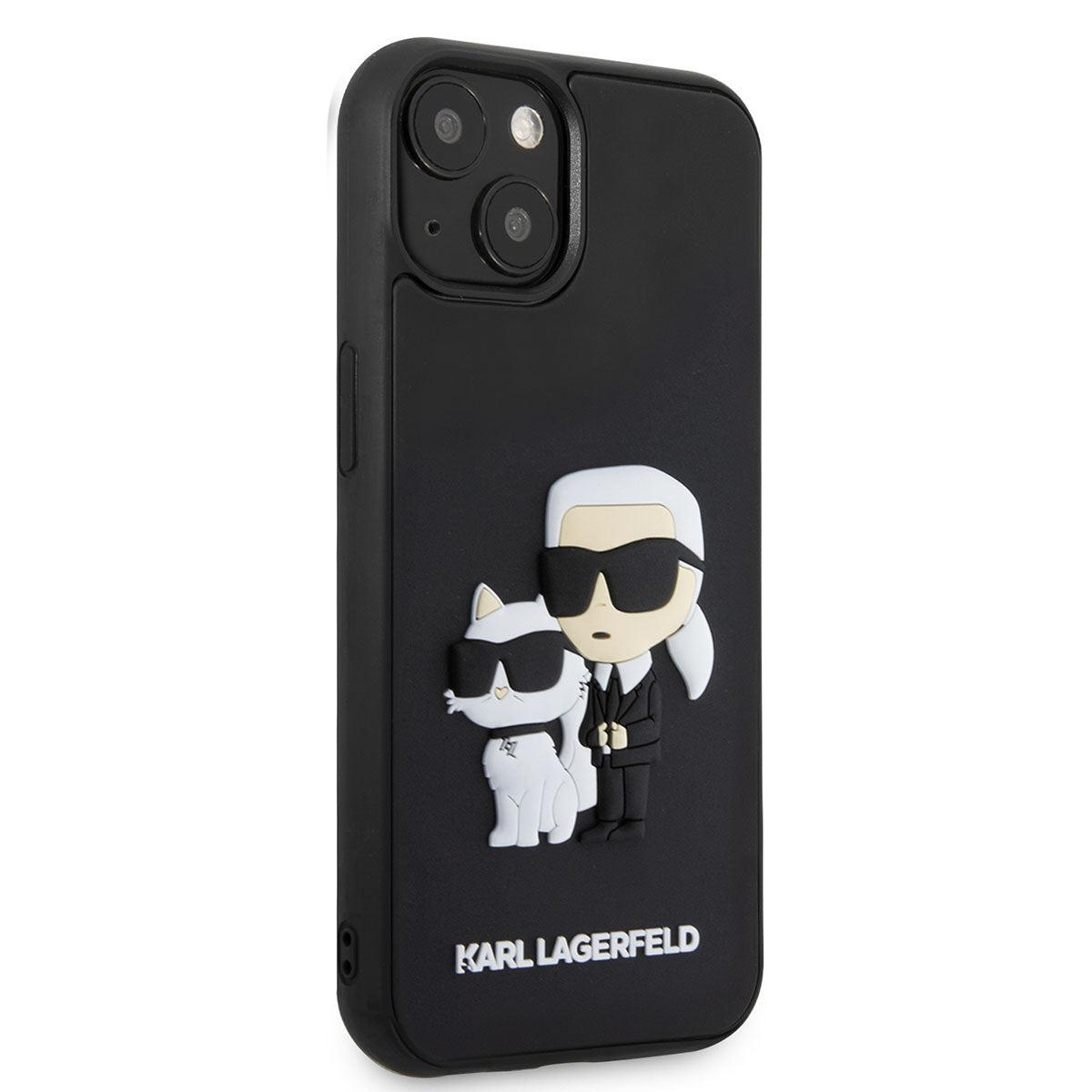 Karl Lagerfeld iPhone 15 PLUS Backcover - 3D Rubber - K&C - Zwart