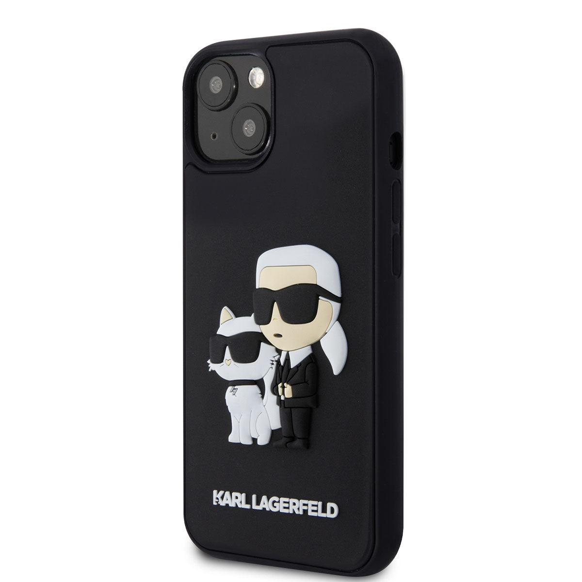 Karl Lagerfeld iPhone 15 PLUS Backcover - 3D Rubber - K&C - Zwart