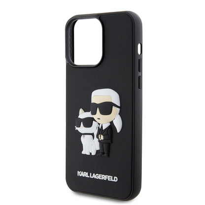 Karl Lagerfeld iPhone 15 PRO MAX Backcover - 3D Rubber - K&C - Zwart