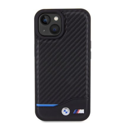 BMW iPhone 15 PLUS Backcover - Carbon - Zwart