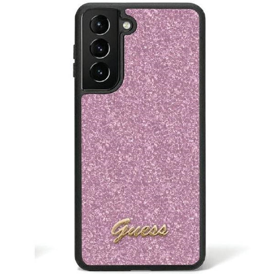 Guess Samsung S24 Backcover - Roze Glitter
