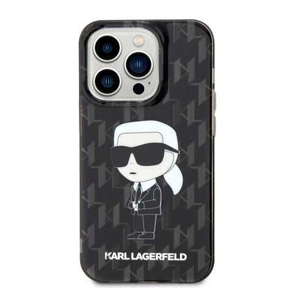 Karl Lagerfeld iPhone 15 PRO MAX Backcover Ikonik Monogram - Zwart