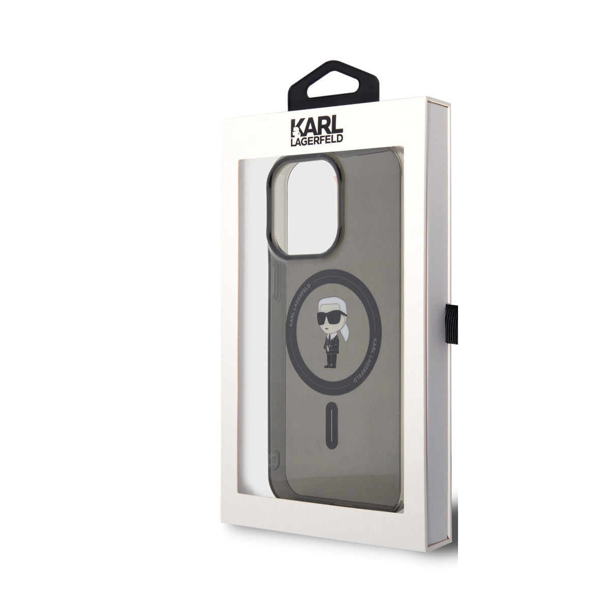 Karl Lagerfeld iPhone 15 PRO MAX Backcover - MagSafe - Ikonik - Zwart/Transparant