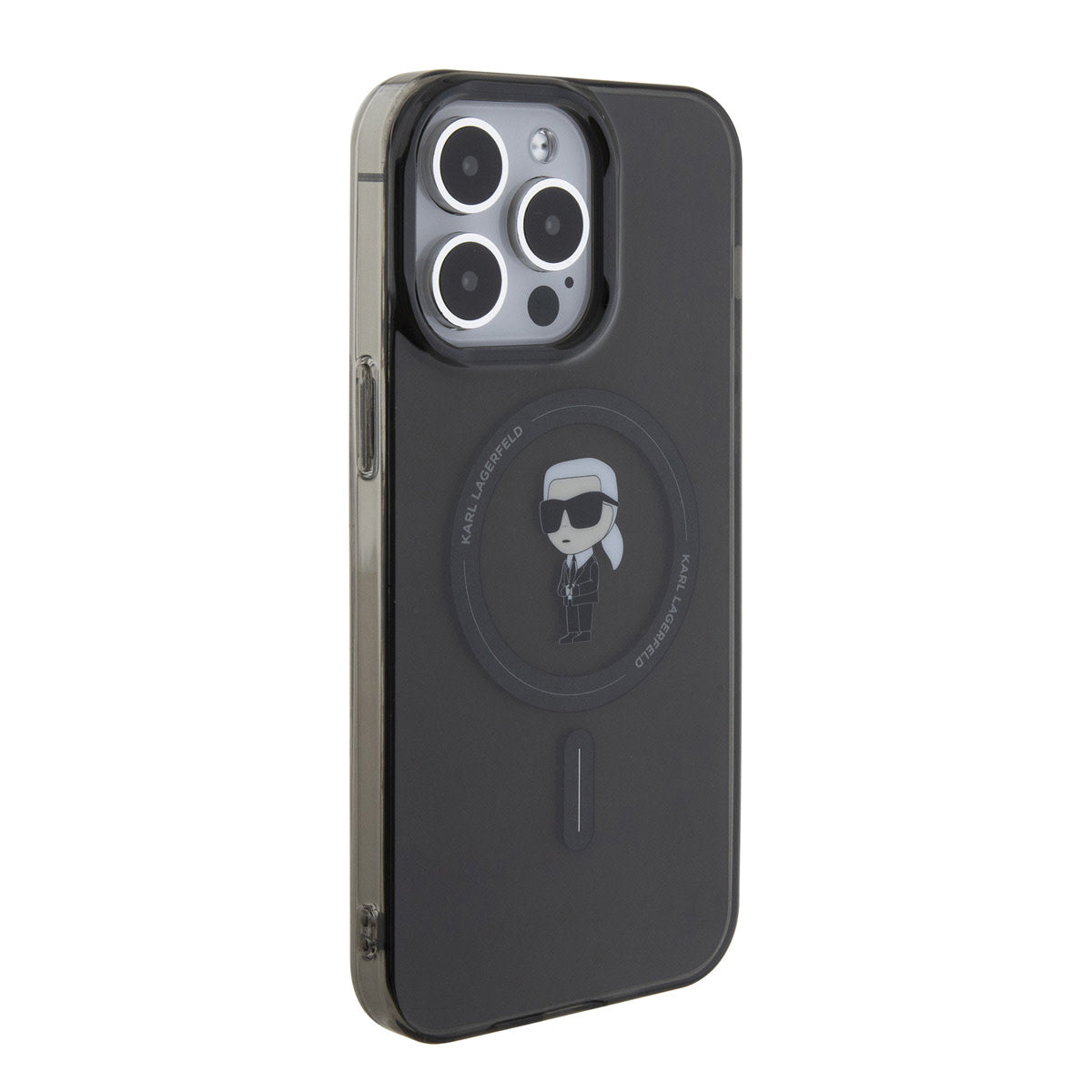 Karl Lagerfeld iPhone 15 PRO MAX Backcover - MagSafe - Ikonik - Zwart/Transparant