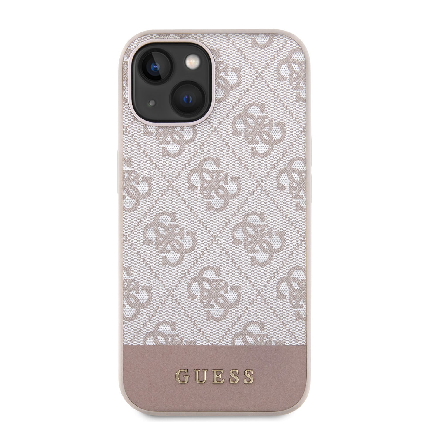 Guess iPhone 15 Backcover - MagSafe - Pu Bottom - Roze