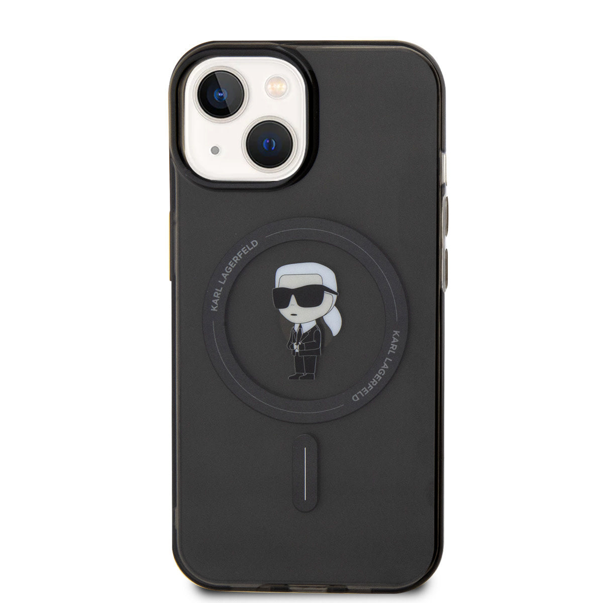 Karl Lagerfeld iPhone 15 Backcover - MagSafe - Ikonik - Zwart/Transparant