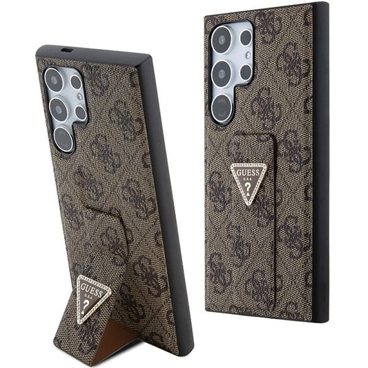Guess Samsung S24 Ultra Backcover met Grip Stand - Bruin