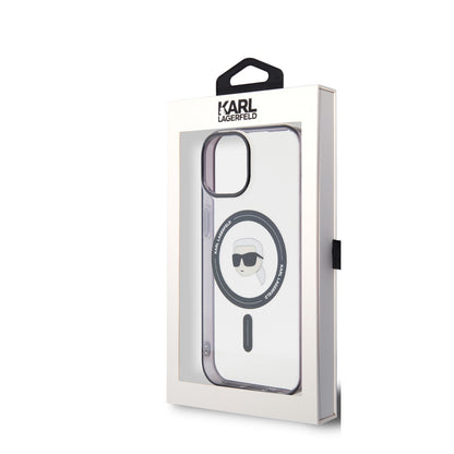 Karl Lagerfeld iPhone 15 PLUS Backcover - MagSafe - Ikonik - Transparant
