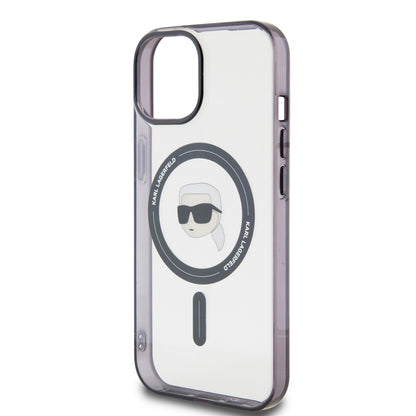Karl Lagerfeld iPhone 15 Backcover - MagSafe - Ikonik - Transparant