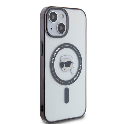 Karl Lagerfeld iPhone 15 PLUS Backcover - MagSafe - Ikonik - Transparant