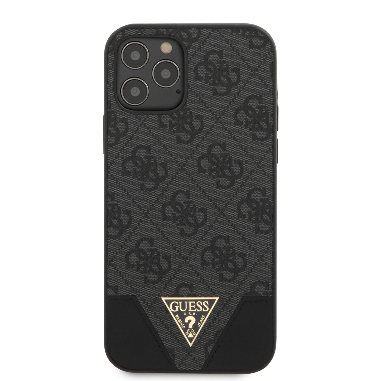 Guess iPhone 12/12 PRO Backcover - Triangle - Grijs
