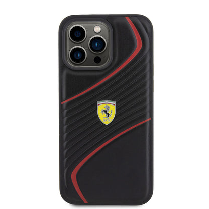 Ferrari iPhone 15 PRO MAX Backcover - Twist - Zwart