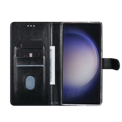 Samsung S23 Ultra Bookcase met 3 Pasjeshouders - Magneetsluiting - Zwart