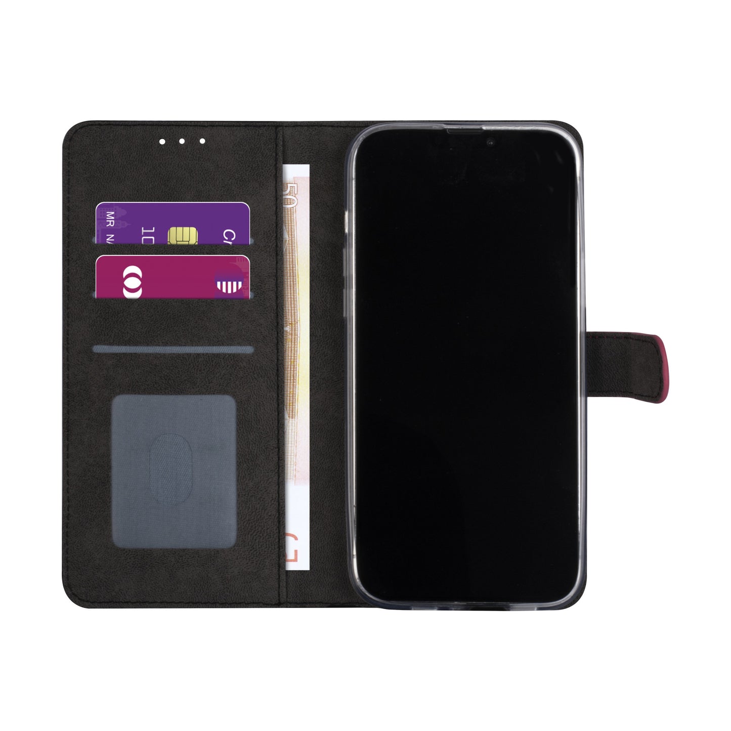 iPhone 12 Mini Bookcase voor 3 pasjes - Magneetsluiting - Roze