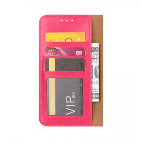 iPhone 12/12 PRO Bookcase voor 3 pasjes - Magneetsluiting - Roze