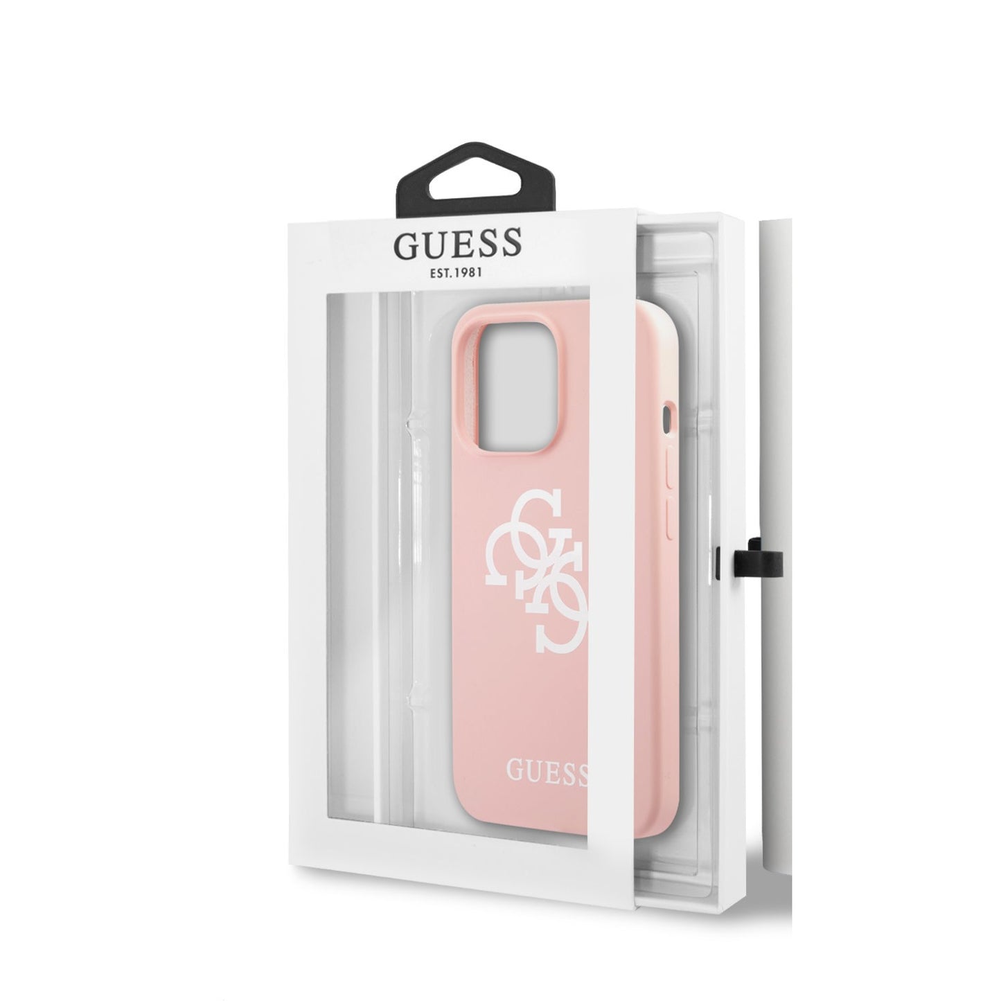 Guess iPhone 13 PRO MAX Backcover - Wit 4G Logo - Mat Roze