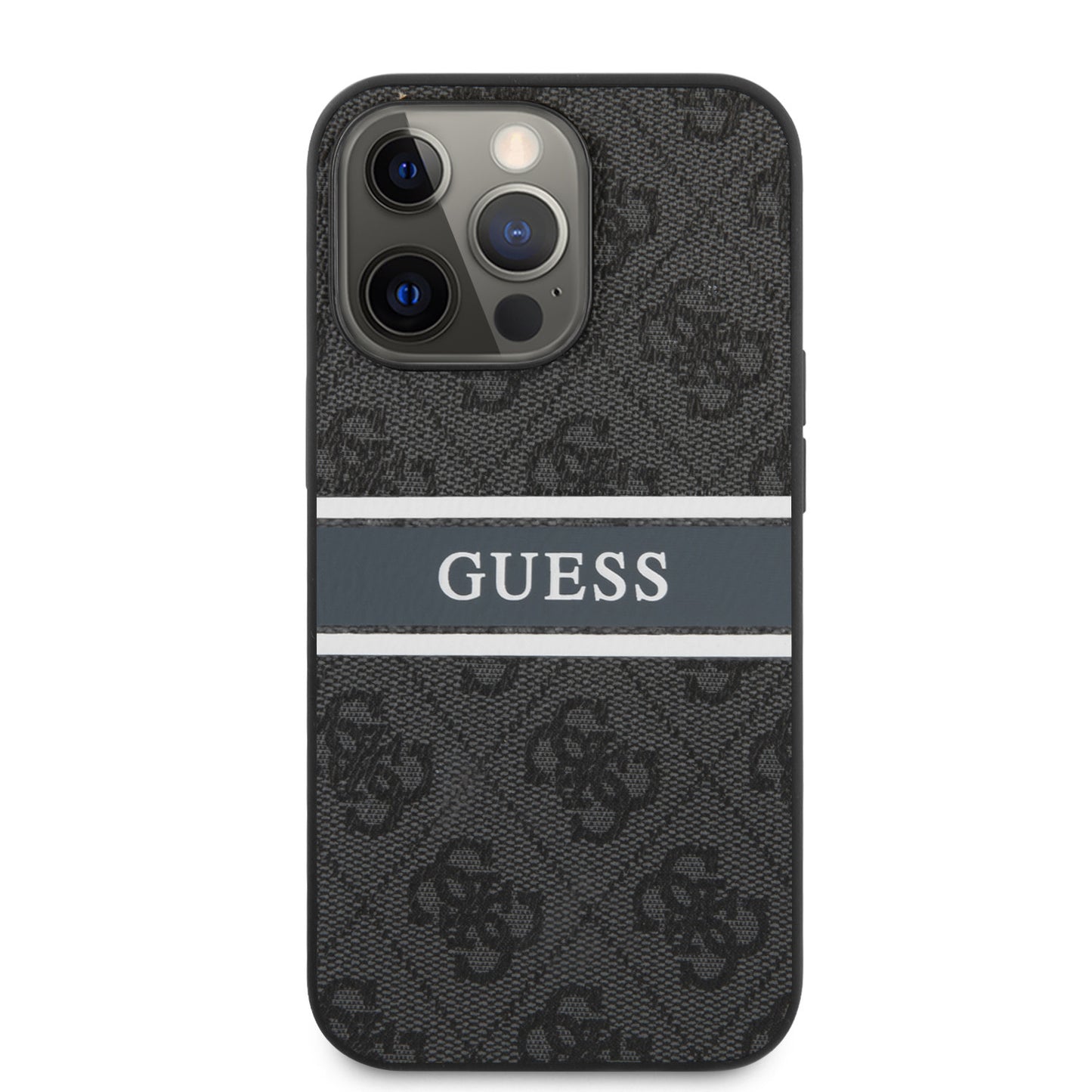 Guess iPhone 13 PRO MAX Backcover - Grey Stripe - Grijs
