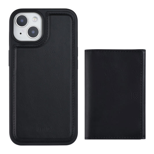 iPhone 14 PLUS - 2 in 1 Back Cover & Afneembare kaarthouder - Zwart