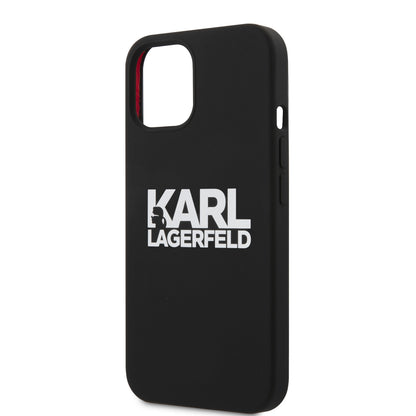 Karl Lagerfeld iPhone 13 Mini Backcover - White Logo - Zwart