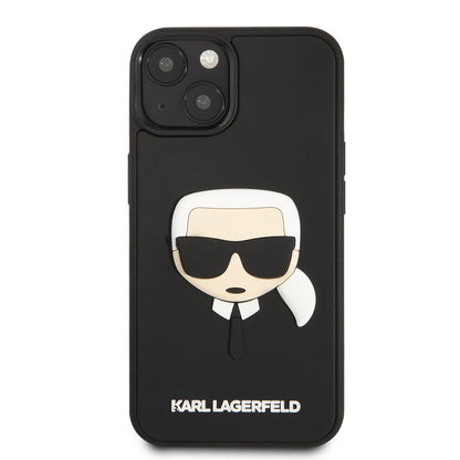 Karl Lagerfeld iPhone 13 Mini Backcover - 3D Rubber Karl - Zwart