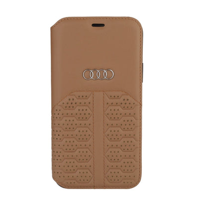 Audi Leren Bookcase voor iPhone 12 PRO MAX - Magneetsluiting - A6 Serie - Bruin