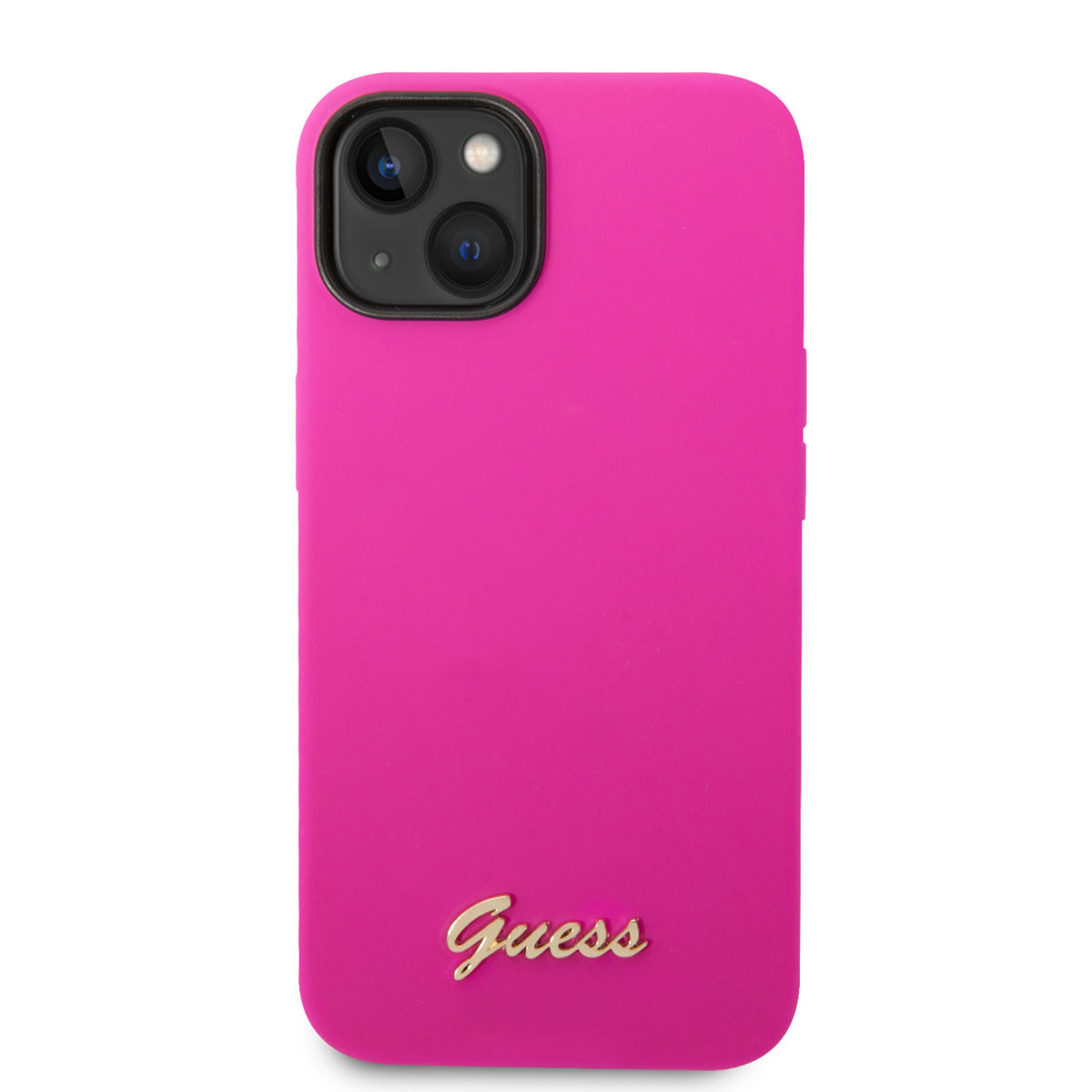 Guess iPhone 14 Backcover - Gold Logo - Fuchsia