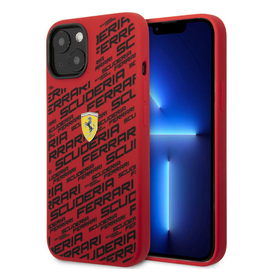 Ferrari iPhone 14 Backcover - Scuderia All-Over - Rood