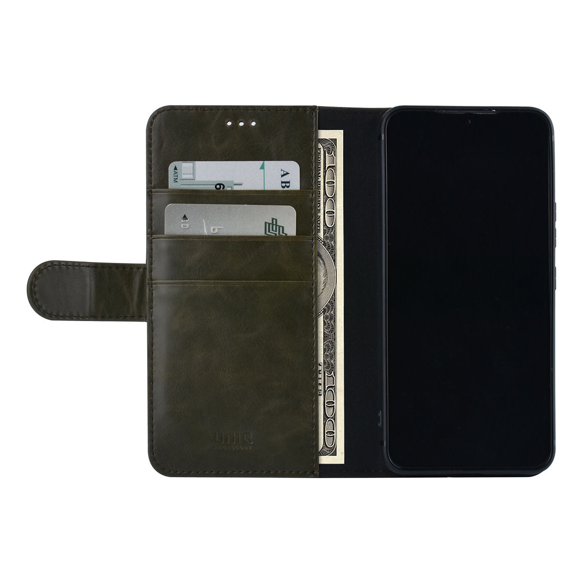 Samsung S22 Plus Luxe Bookcase met 3 Pasjeshouders - Magneetsluiting - Groen