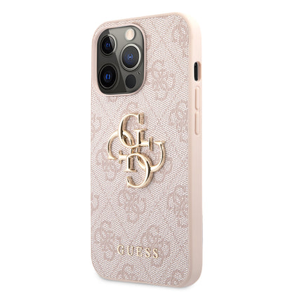 Guess iPhone 13 PRO MAX Backcover - Gold 4G Logo - Roze