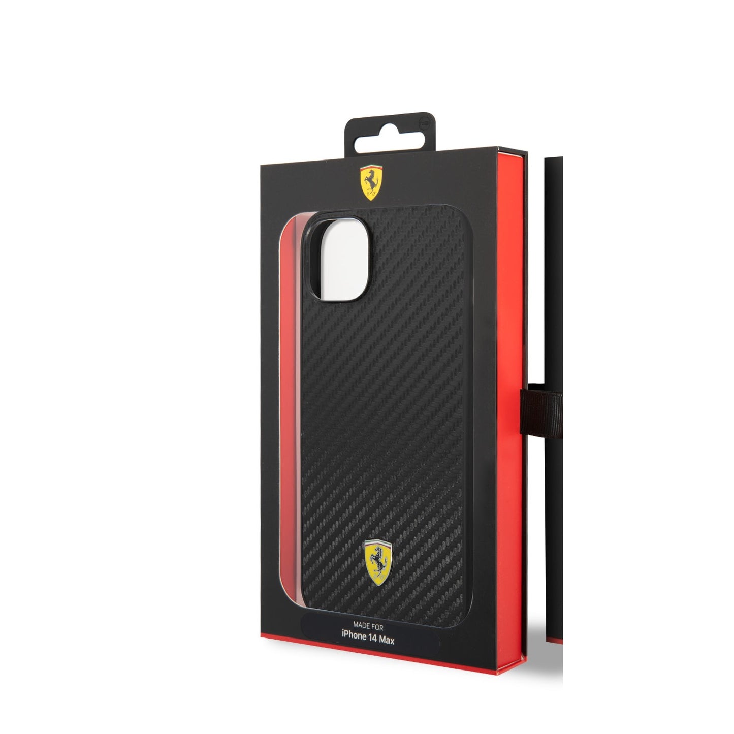 Ferrari iPhone 14 Plus Backcover - Italian Flag Line - Zwart