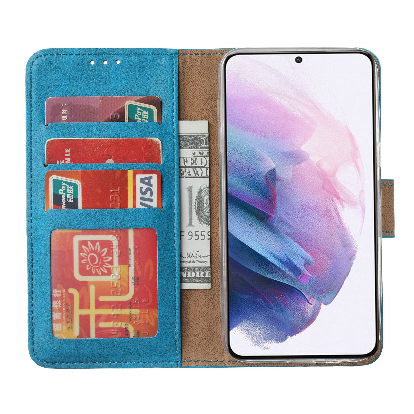 Samsung S20 Bookcase met 3 Pasjeshouders - Magneetsluiting - Blauw