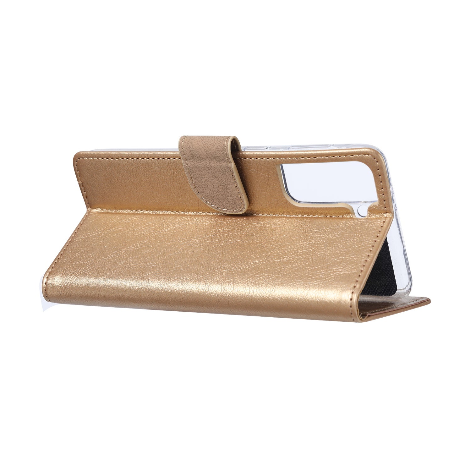 Samsung S24 Bookcase voor 3 pasjes - Magneetsluiting - Goud