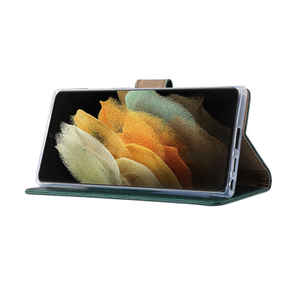 Samsung S23 Ultra Bookcase met 3 Pasjeshouders - Magneetsluiting - Groen