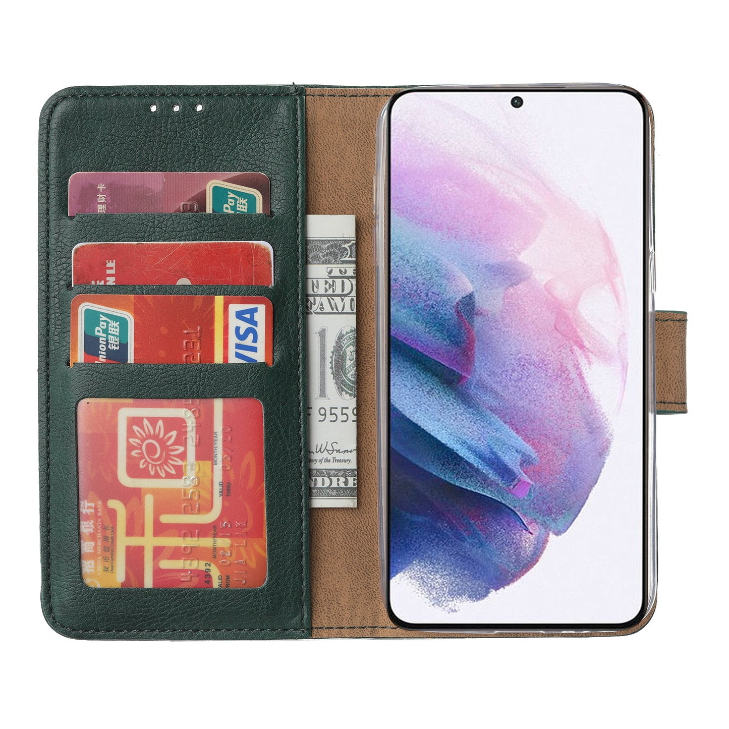 Samsung S20 Ultra Bookcase met 3 Pasjeshouders - Magneetsluiting - Groen