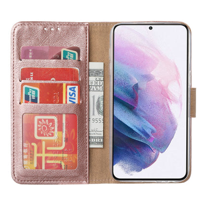 Samsung S24 Bookcase voor 3 pasjes - Magneetsluiting - Rose Goud