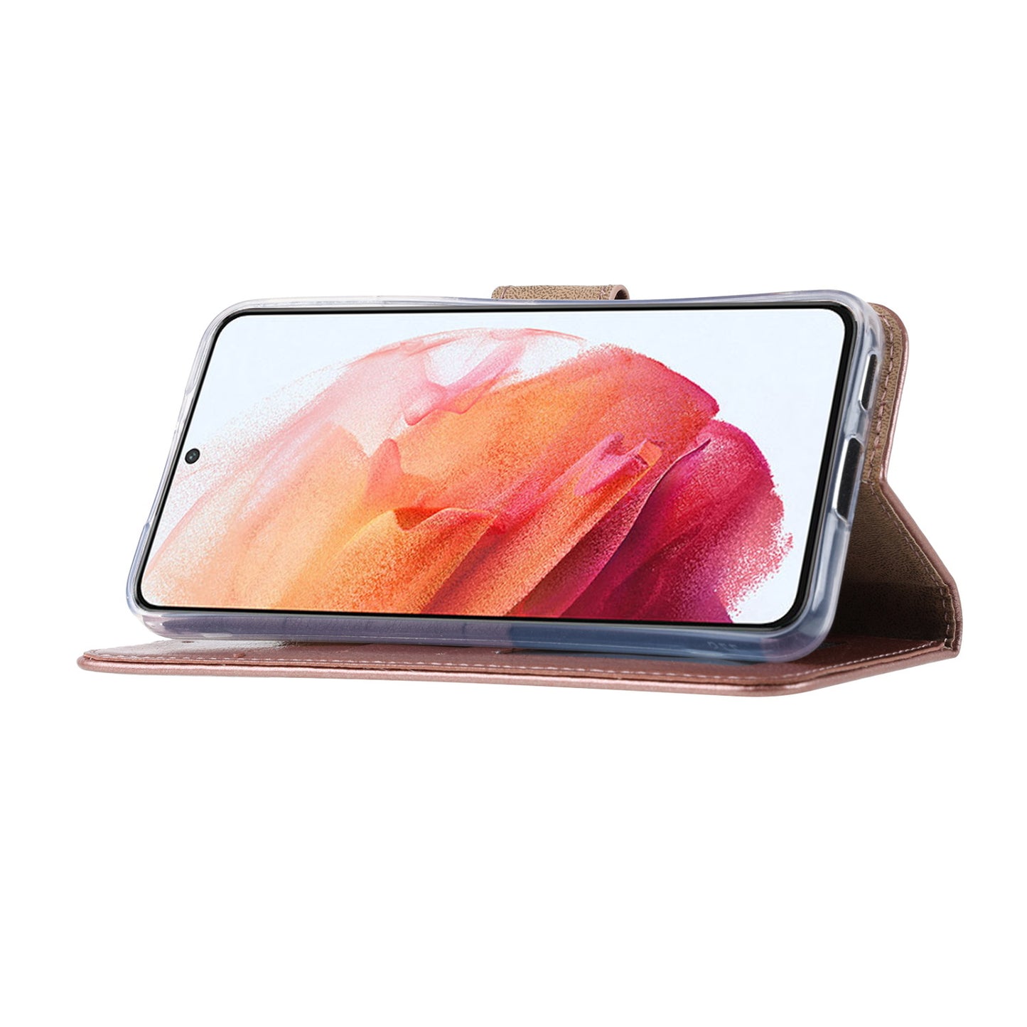 Samsung S23 PLUS Bookcase met 3 Pasjeshouders - Magneetsluiting - Rose Goud