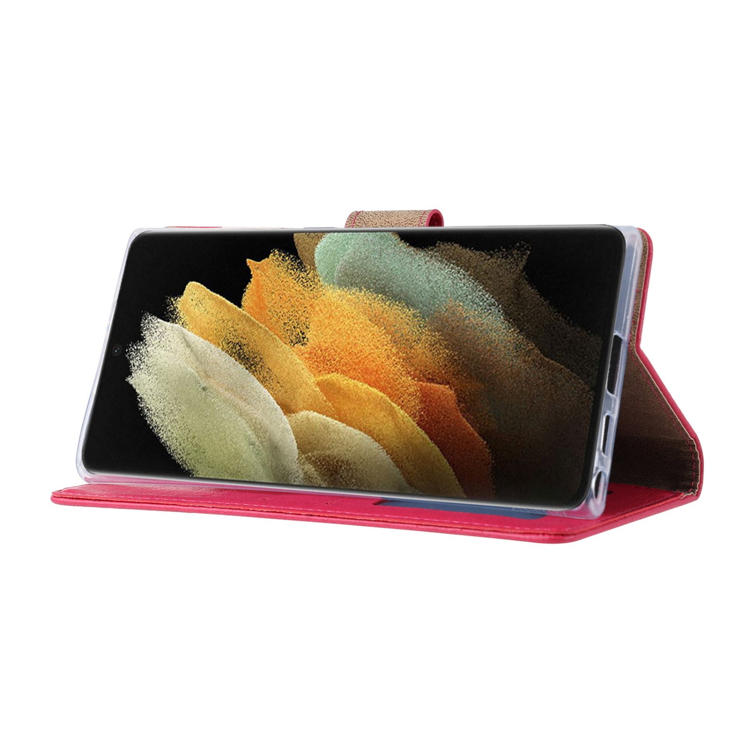 Samsung S23 Ultra Bookcase met 3 Pasjeshouders - Magneetsluiting - Roze