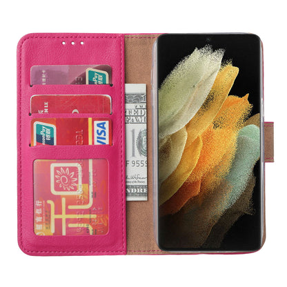 Samsung S23 Ultra Bookcase met 3 Pasjeshouders - Magneetsluiting - Roze