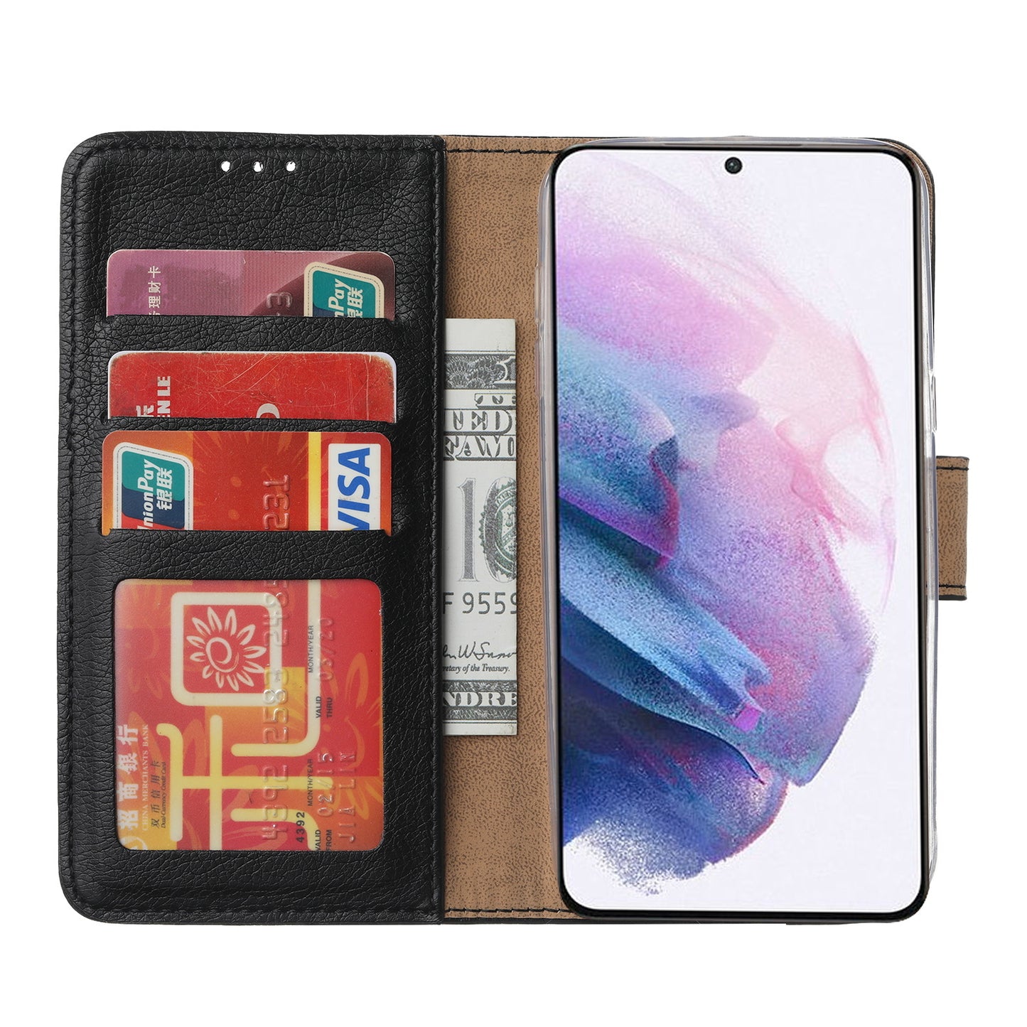 Samsung S20 Ultra Bookcase met 3 Pasjeshouders - Magneetsluiting - Zwart