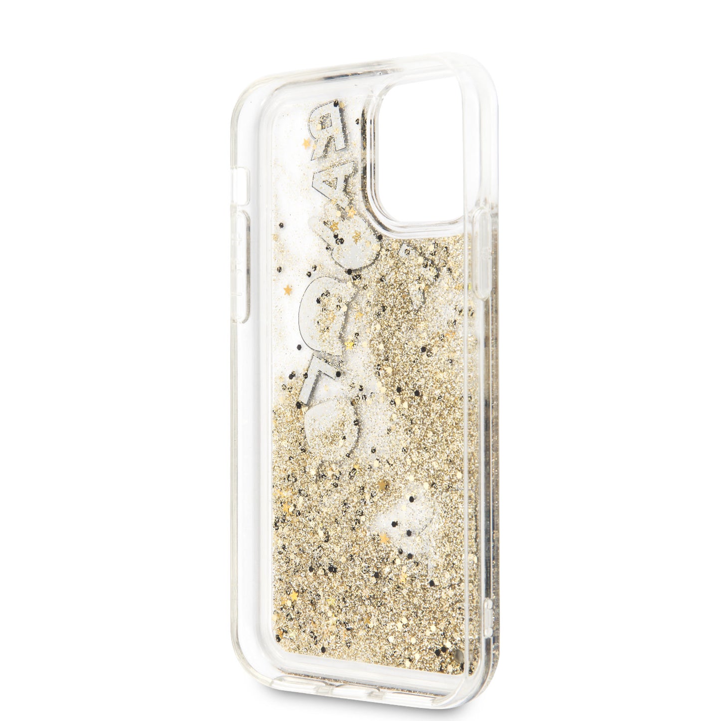 Karl Lagerfeld iPhone 11 PRO Backcover - Glitter - Floating charms - Transparant/Goud