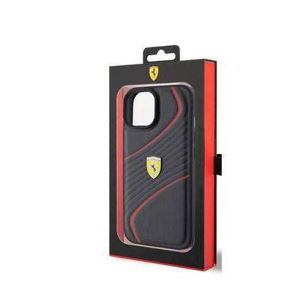 Ferrari iPhone 15 Backcover - Twist - Zwart