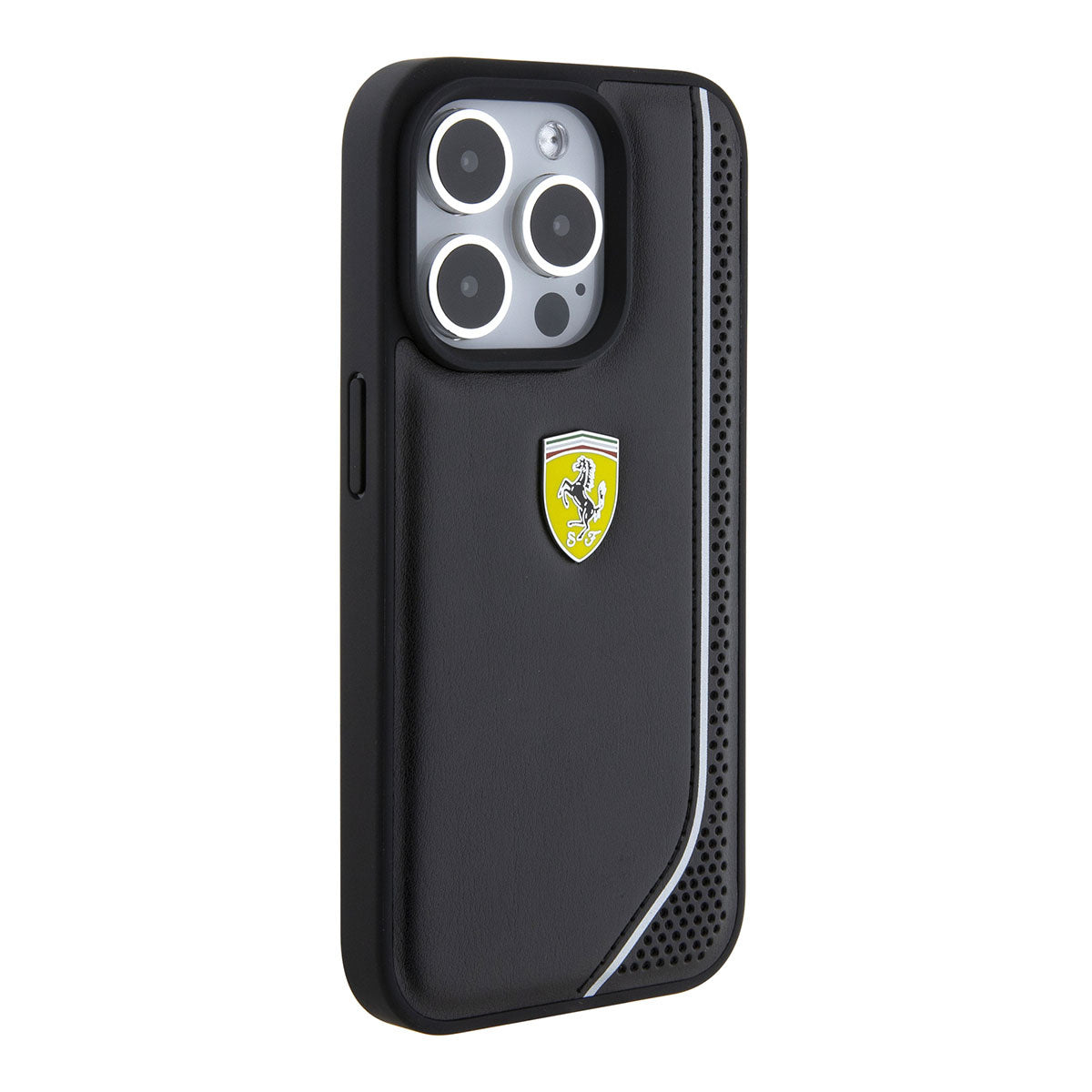Ferrari iPhone 15 PRO Backcover - Reflective - Zwart