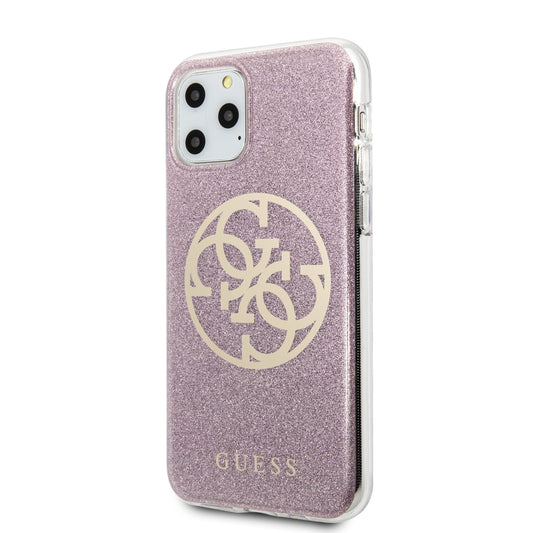Guess iPhone 11 PRO Glitter Backcover - Roze