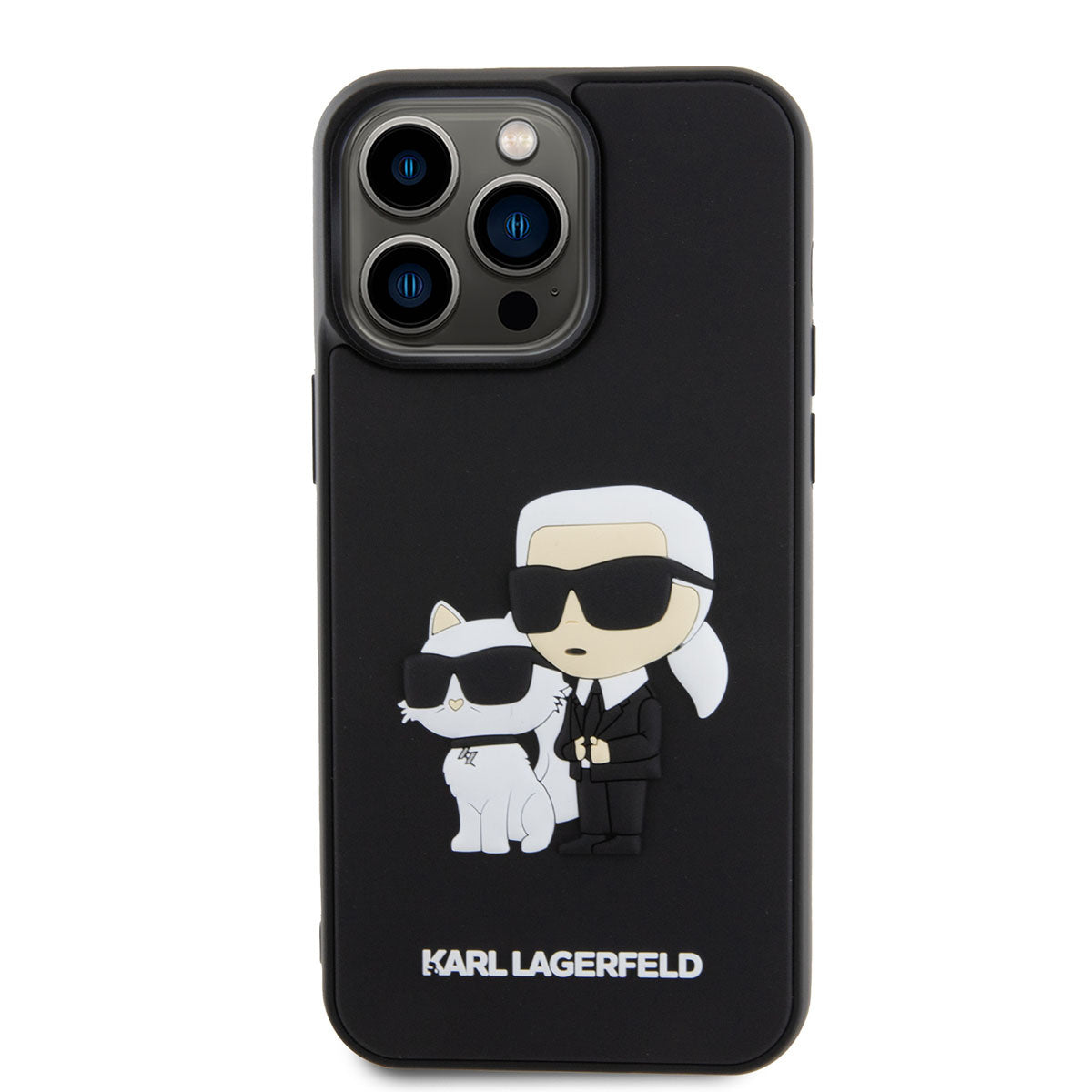 Karl Lagerfeld iPhone 15 PRO Backcover - 3D Rubber - K&C - Zwart
