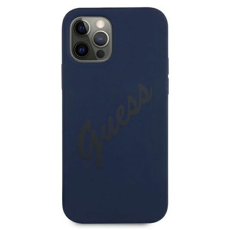 Guess iPhone 12/12 PRO Backcover - Mat Blauw
