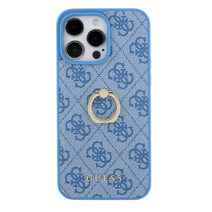 Guess iPhone 15 PRO MAX Backcover met ringhouder - Blauw
