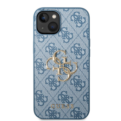 Guess iPhone 15 PLUS Backcover - Big 4G Metal Logo - Blauw