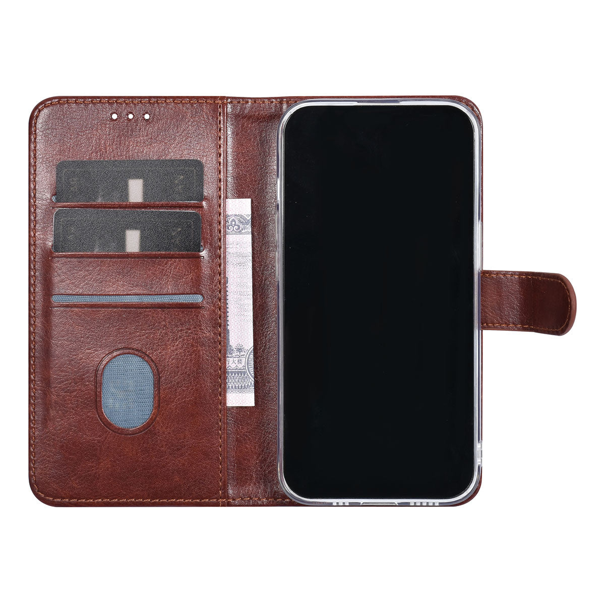 iPhone 15 PRO MAX Bookcase met 3 Pasjeshouders - Magneetsluiting - Bruin