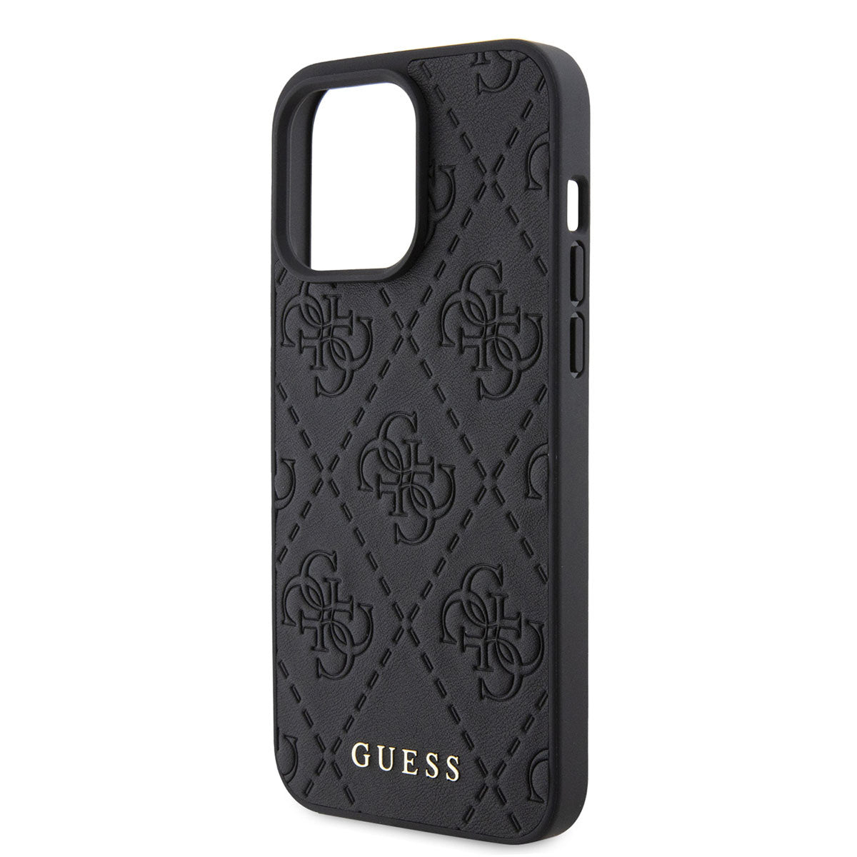 Guess iPhone 15 PRO Backcover - Quilted 4G classic - Zwart